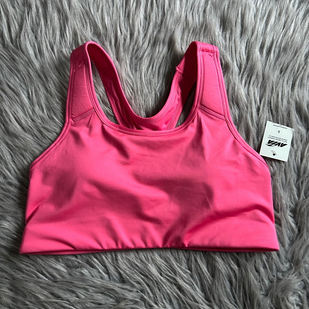 Avia Wireless Racerback Sports‎ Bra Womens Size Small Pink Wirefree NEW